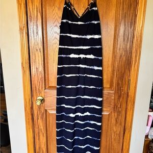Stitch Fix Fortune+Ivy Navy and White Striped Tie Dye Maxi Dress NWT